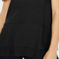 Blusa de malha feminina Michael Kors com bainha de mídia mista, preta, tamanho pequeno pequeno