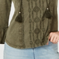 Top feminino estilo camponês verde tamanho pequeno