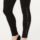 Calça feminina com acabamento em lantejoulas e ponte, preta, tamanho 8 Petite, da INC International Concepts