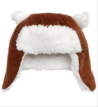 Chapéu de veludo cotelê com acabamento em pele sintética First Impressions para meninos e meninas, marrom, tamanho 0-6 meses