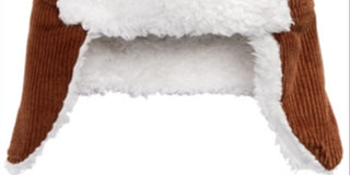 Chapéu de veludo cotelê com acabamento em pele sintética First Impressions para meninos e meninas, marrom, tamanho 0-6 meses