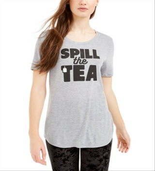 Camiseta estampada Love Tribe Junior Spill the Tea, cinza, tamanho pequeno