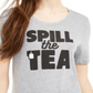 Camiseta estampada Love Tribe Junior Spill the Tea, cinza, tamanho pequeno