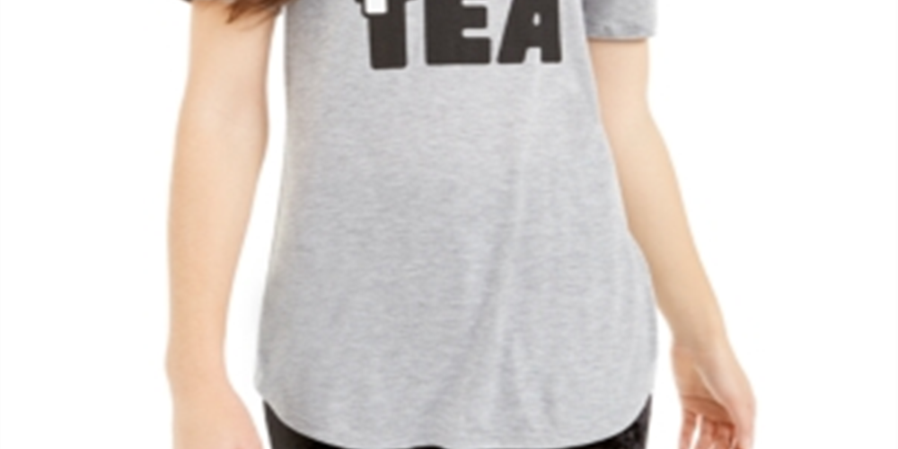 Camiseta estampada Love Tribe Junior Spill the Tea, cinza, tamanho pequeno