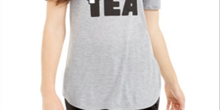 Camiseta estampada Love Tribe Junior Spill the Tea, cinza, tamanho pequeno