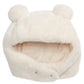 First Impressions Chapéu de pompom de pele sintética para meninos e meninas, tamanho branco, 0-6 meses