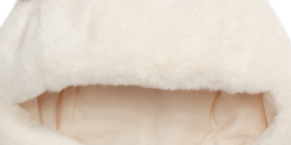 First Impressions Chapéu de pompom de pele sintética para meninos e meninas, tamanho branco, 0-6 meses