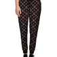 Calça jogger feminina Hippie Rose Yummy Floral Cozy preta tamanho médio