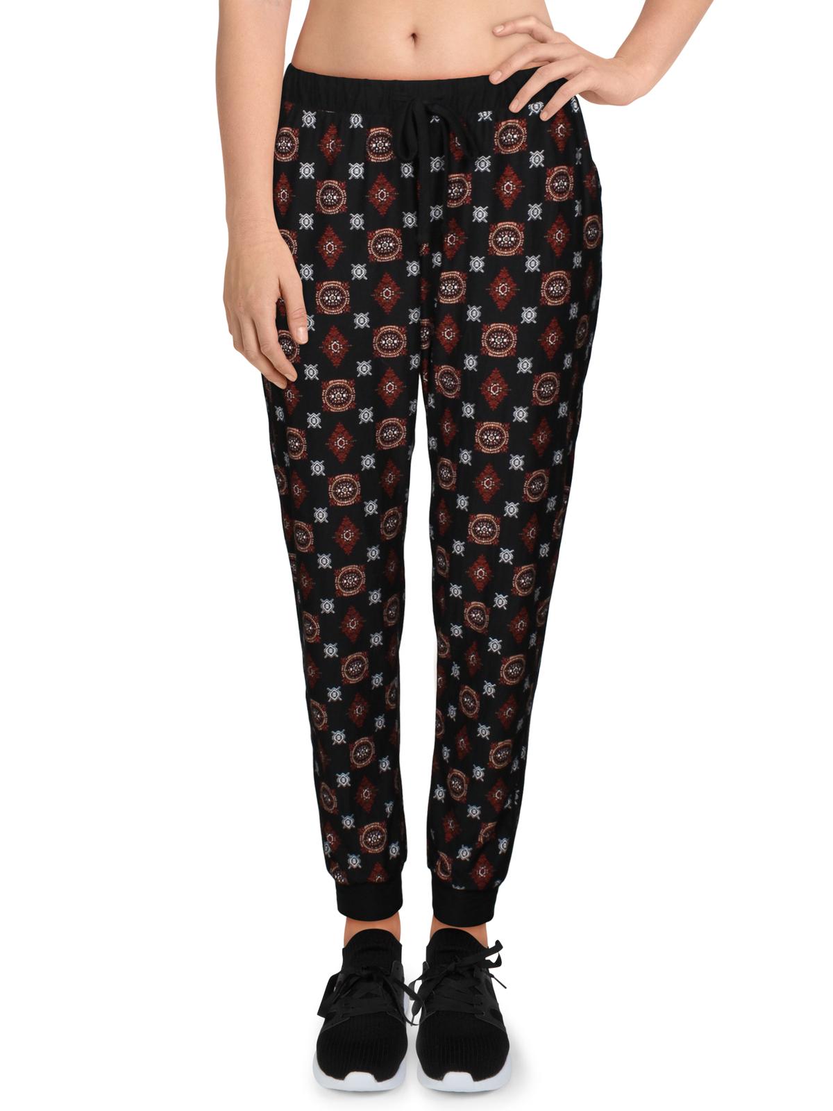 Calça jogger feminina Hippie Rose Yummy Floral Cozy preta tamanho médio