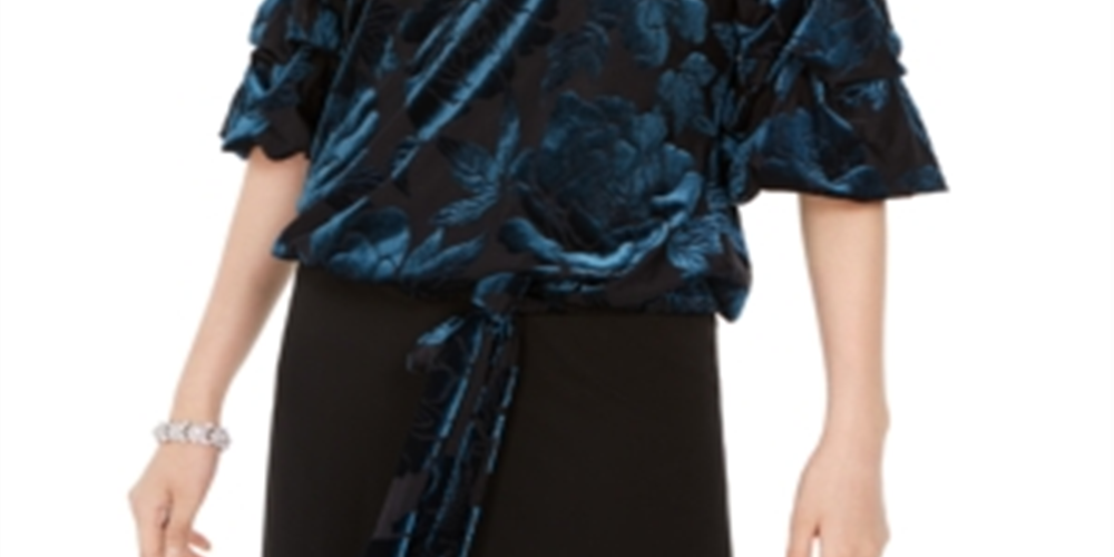 Blusa feminina MSK de veludo com ombros à mostra, verde, tamanho X-G