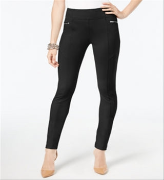 INC International Concepts Women's Zip Pocket Skinny Pants Black Size 8 Petite
