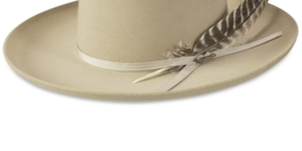 Chapéu de penas Stetson masculino marrom tamanho pequeno