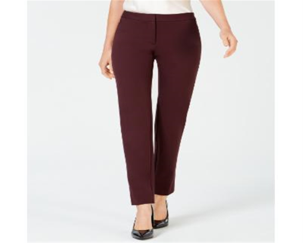 Calça feminina Alfani Ponte Knit Slim Leg Vermelha Tamanho 8 Petite