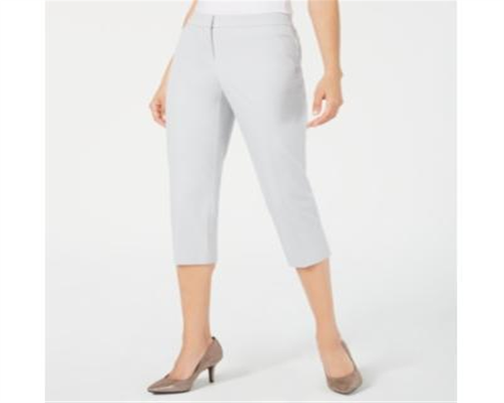 Calça Capri Feminina Alfani Reta Cinza Tamanho 4