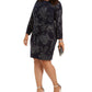 Vestido feminino Jessica Howard com estampa Paisley e franzido lateral, azul-marinho, tamanho 22W