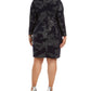 Vestido feminino Jessica Howard com estampa Paisley e franzido lateral, azul-marinho, tamanho 22W