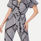 Macacão feminino NY Collection com mangas esvoaçantes, preto, tamanho pequeno médio