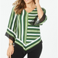Alfani Poncho Listrado Feminino Verde Pequeno