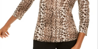 Blusa feminina com estampa de ombros bufantes e listras múltiplas, tamanho pequeno XL, da INC International Concepts