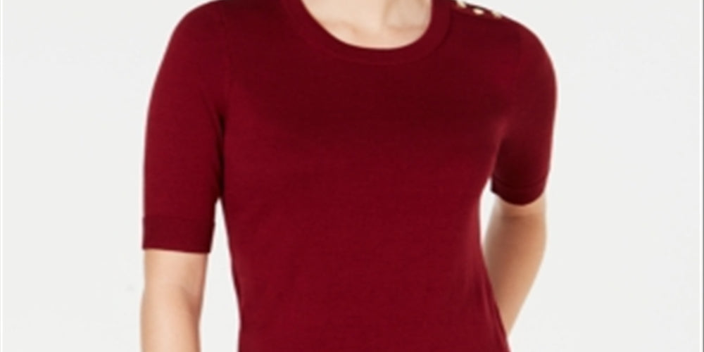 Suéter feminino Charter Club com manga cotovelo, vermelho, pequeno, médio