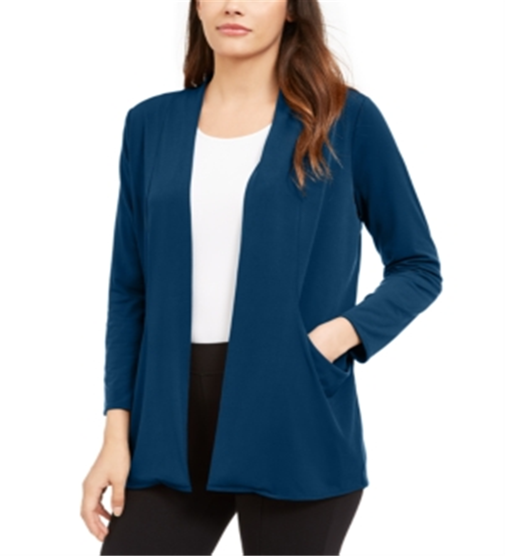 Cardigan feminino Alfani com frente aberta, verde, tamanho extragrande