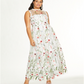 Vestido floral bordado moderno feminino City Studios, branco, tamanho 14W
