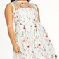Vestido floral bordado moderno feminino City Studios, branco, tamanho 14W