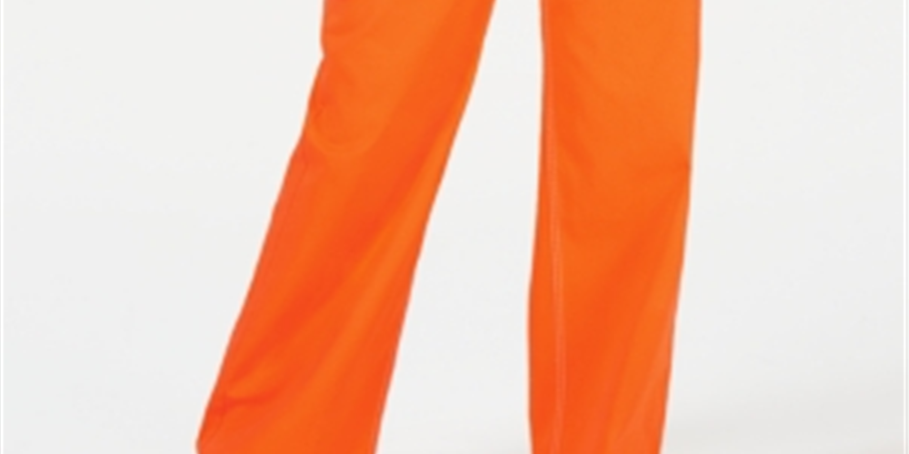 Calça Skater Dickies Girl Junior com 5 Bolsos, Cintura Alta e Perna Larga, Laranja, Tamanho 11