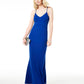 Vestido de festa longo com alças finas B Darlin feminino, azul, tamanho 11-12