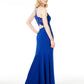 Vestido de festa longo com alças finas B Darlin feminino, azul, tamanho 11-12