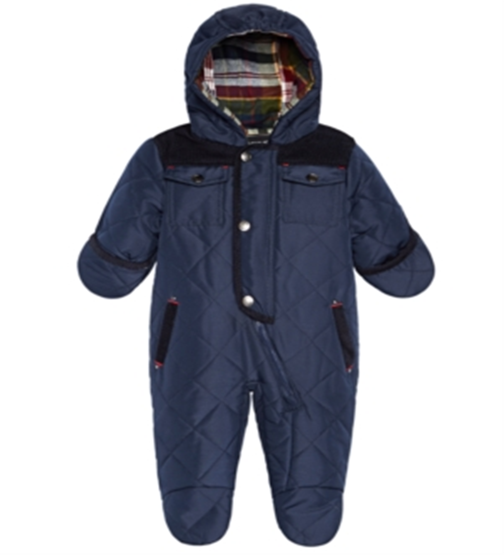 Carrinho de bebê com capuz e pés acolchoados para meninos S Rothschild &amp; Co., azul, tamanho 6 meses