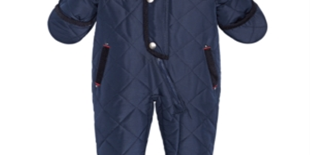 Carrinho de bebê com capuz e pés acolchoados para meninos S Rothschild &amp; Co., azul, tamanho 6 meses