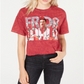 Camiseta feminina True Vintage Cropped de algodão Frida Graphic, vermelha, tamanho pequeno