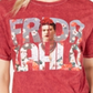 Camiseta feminina True Vintage Cropped de algodão Frida Graphic, vermelha, tamanho pequeno
