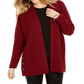 Cardigan grande feminino com botões laterais estilo &amp; co, vermelho, tamanho extrapequeno