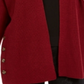 Cardigan grande feminino com botões laterais estilo &amp; co, vermelho, tamanho extrapequeno