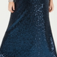 Vestido longo feminino Morgan &amp; Co Trendy Plus com lantejoulas e alças largas, azul, tamanho 24