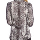 Top peplum feminino com estampa animal Vince Camuto, cinza, tamanho pequeno
