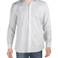Camisa masculina de algodão estampado Bar III com botões, branca, tamanho GG