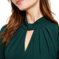 Vestido Calvin Klein Feminino Manga Bufante com Decote em V Verde Tamanho 10