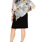 Vestido de coquetel feminino com estampa de quimono floral e manga acima do joelho, preto, 18W, da Connected Apparel