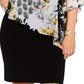 Vestido de coquetel feminino com estampa de quimono floral e manga acima do joelho, preto, 18W, da Connected Apparel