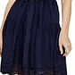 Bcbgmaxazria Vestido curto feminino com babados e ilhós, azul, tamanho grande