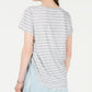 Blusa listrada com franzidos laterais estilo &amp; co feminina, marrom, tamanho grande