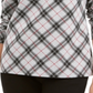 Karen Scott Blusa feminina xadrez gola alta cinza tamanho pequeno P