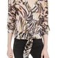 Blusa feminina Bar III estampada com textura semitransparente zebra rosa tamanho médio