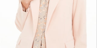 Calvin Klein Blazer Feminino com Lapela Pico e Frente Aberta Rosa Tamanho 6