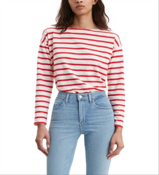 Levi's Women's Cora Sailor Valley View Cloud Dancer T-Shirt White Size Medium