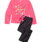 Conjunto de pijama de 2 peças para meninas grandes Max &amp; Olivia, rosa, tamanho grande