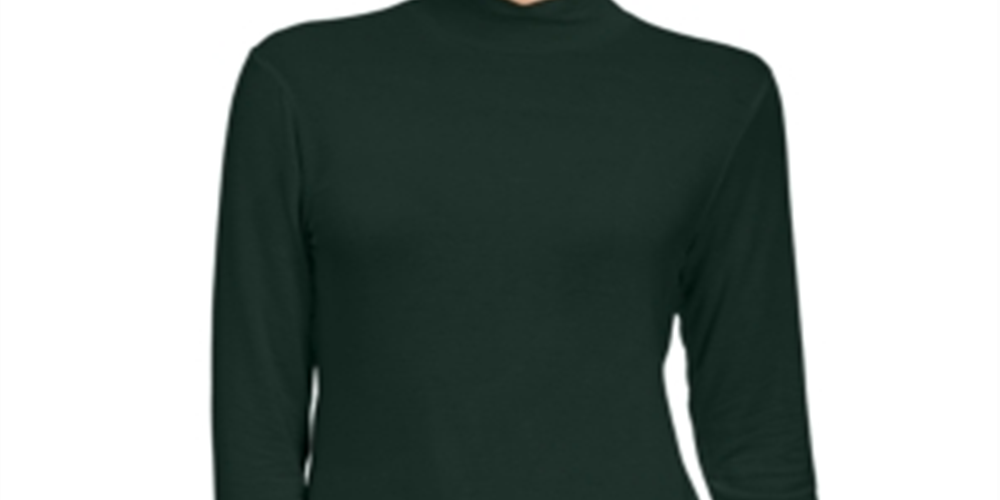 Blusa feminina com gola falsa, verde, tamanho pequeno GG, da Style &amp; Co